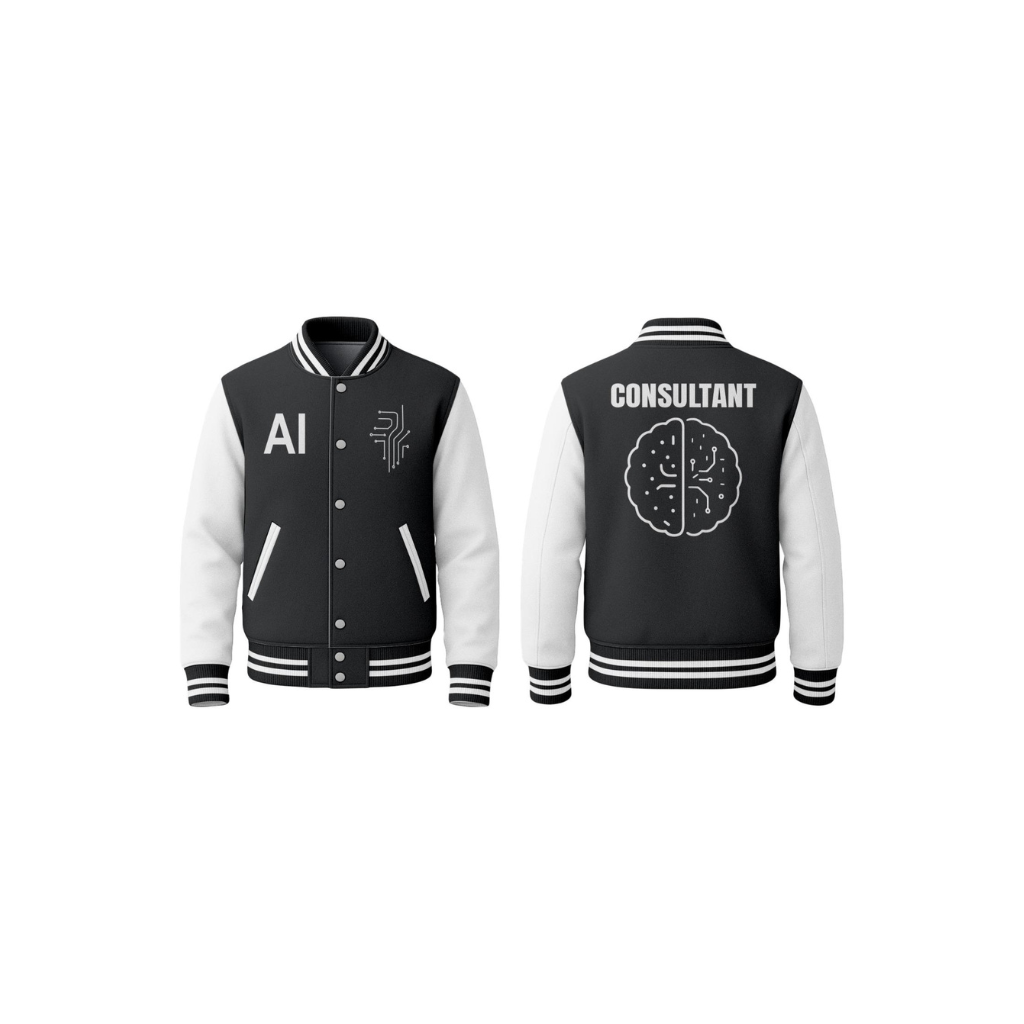 AI CONSULTANT Unisex Varsity Jacket (Black)