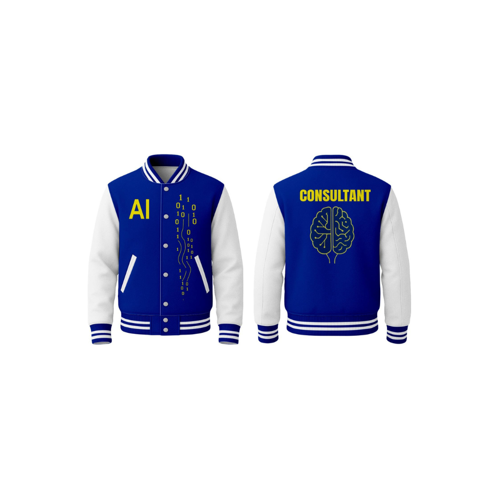 AI CONSULTANT Unisex Varsity Jacket (Blue)
